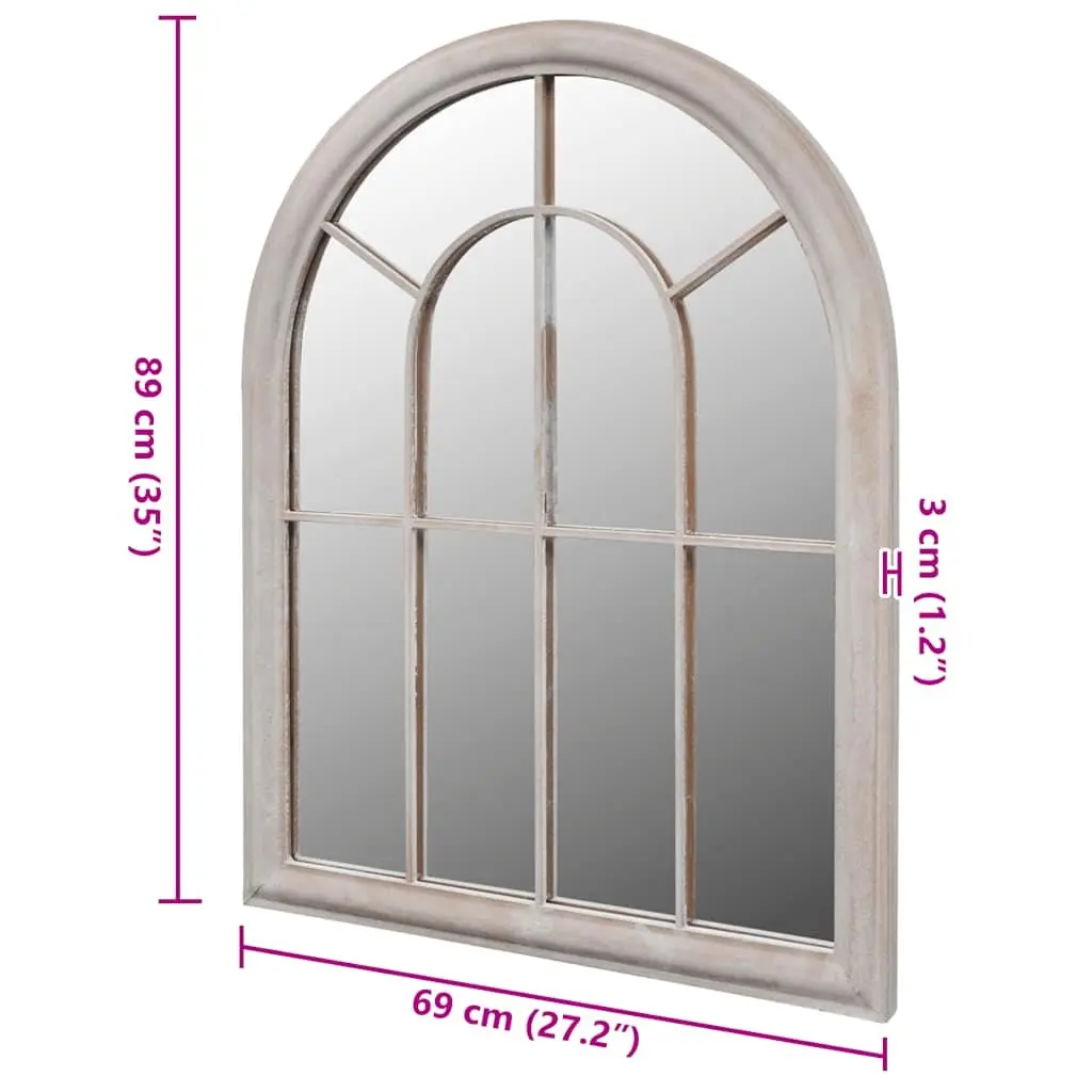 Rustic Arch Garden Mirror 69 x 89 cm Indoor Outdoor Decor Reflection Feature