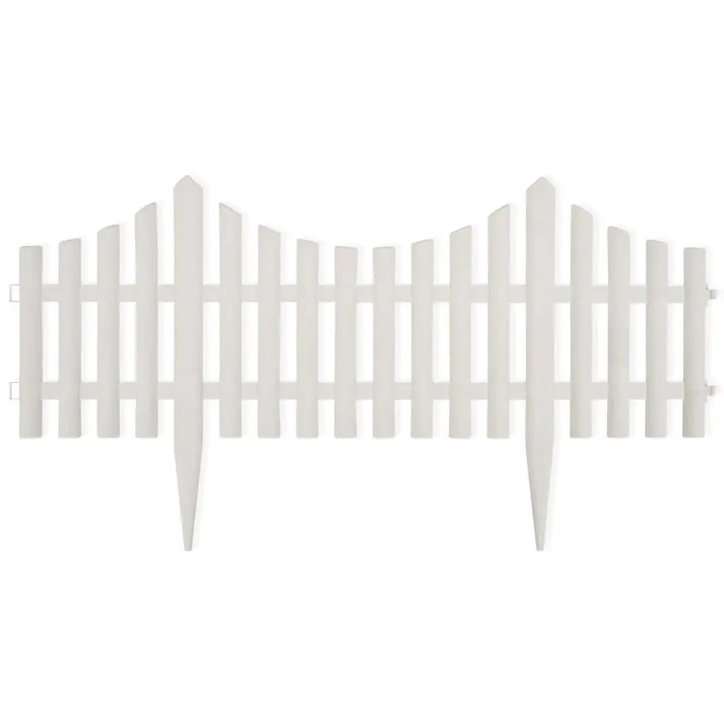 Lawn Divider Border Edging White Decorative 10m 17 Pieces