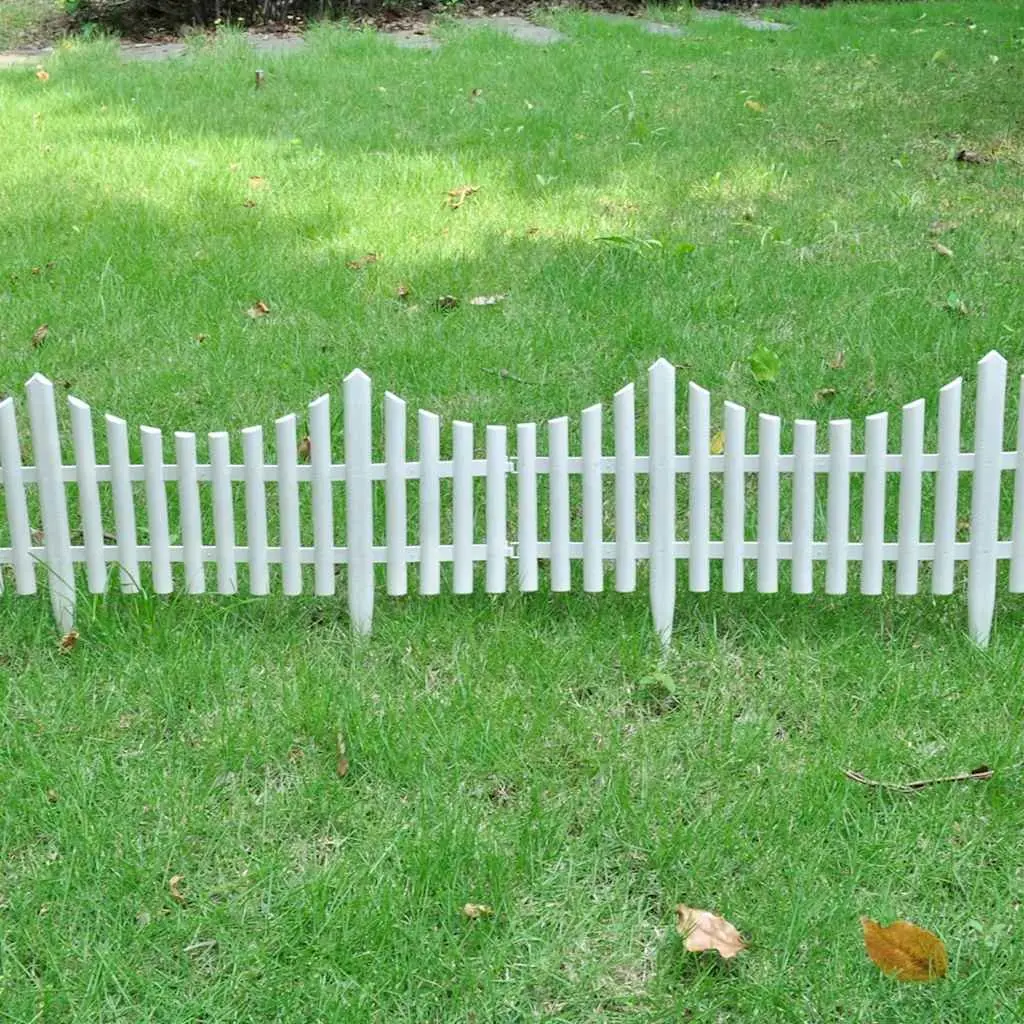 Lawn Divider Border Edging White Decorative 10m 17 Pieces