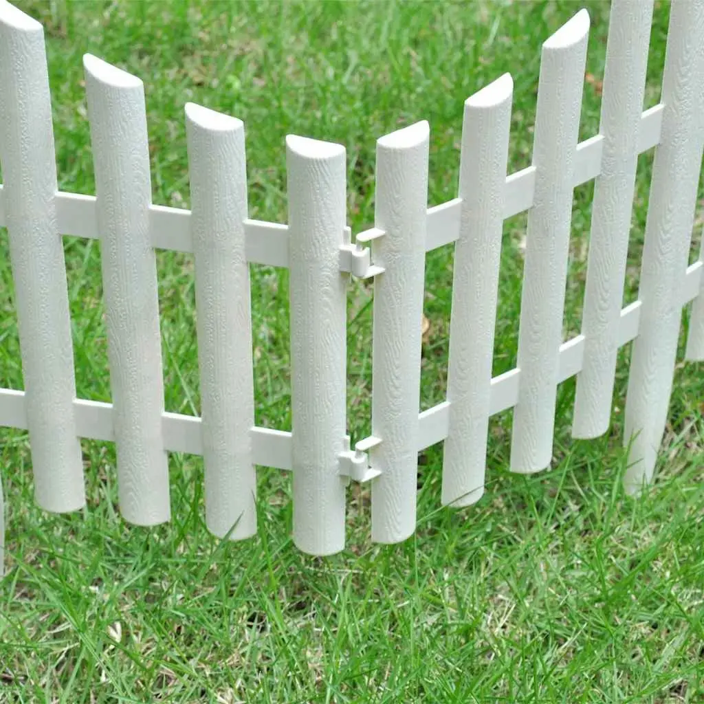 Lawn Divider Border Edging White Decorative 10m 17 Pieces