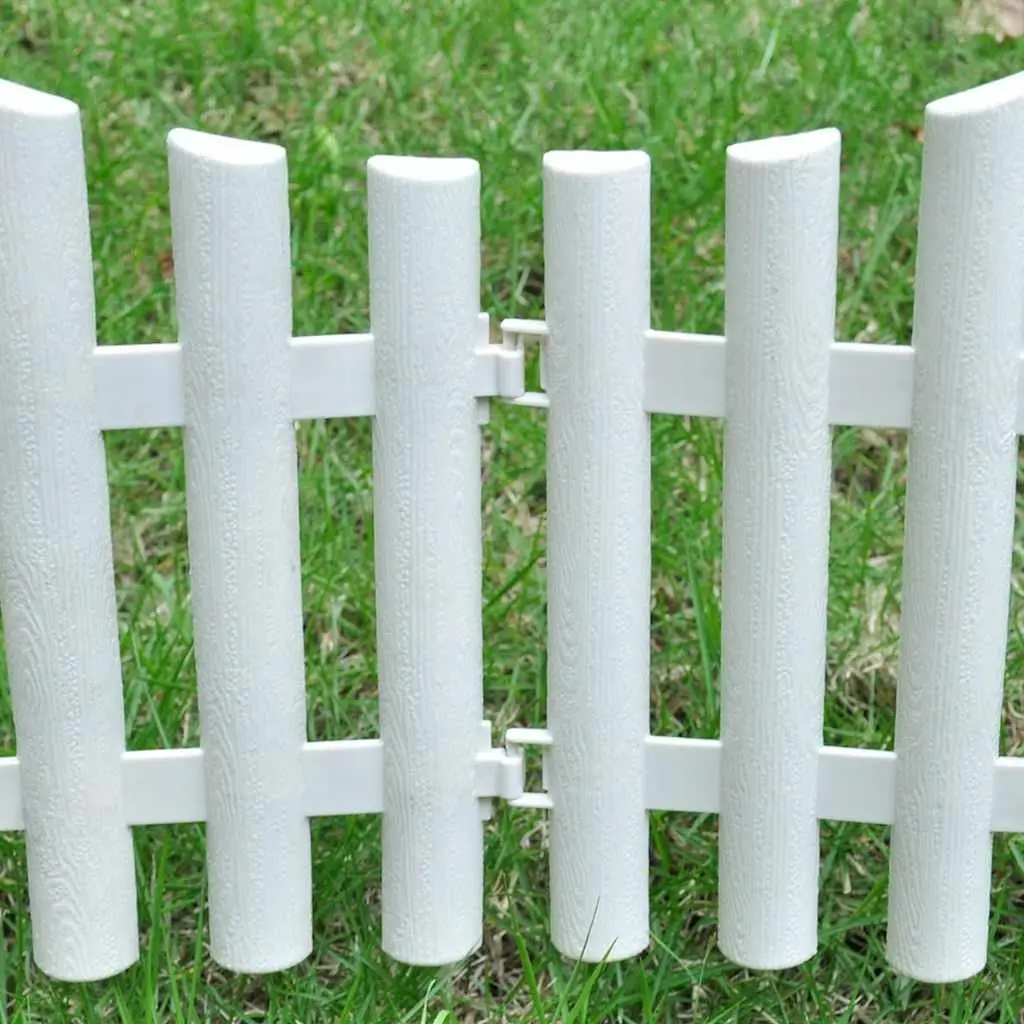 Lawn Divider Border Edging White Decorative 10m 17 Pieces