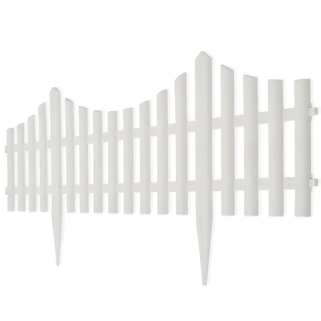 Lawn Divider Border Edging White Decorative 10m 17 Pieces