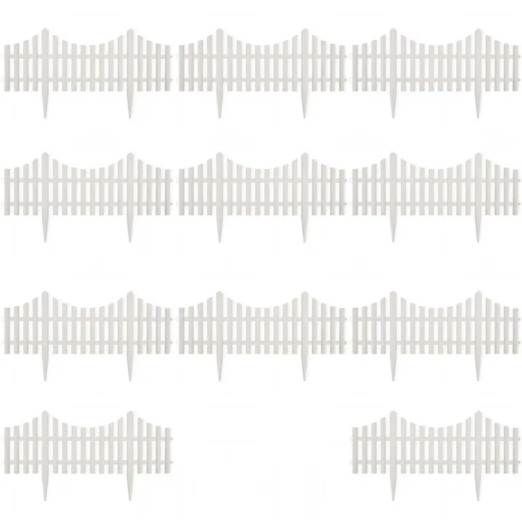Lawn Divider Border Edging White Decorative 10m 17 Pieces