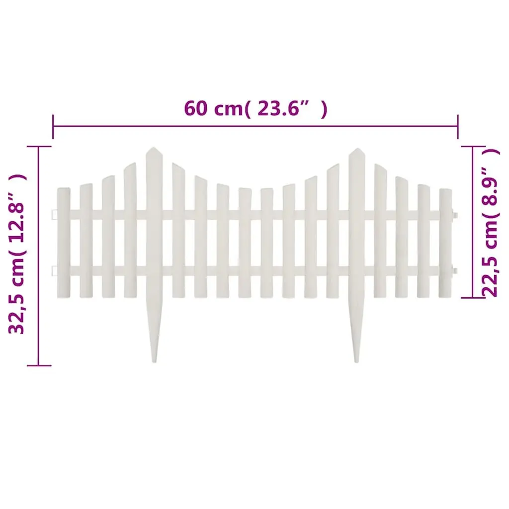 Lawn Divider Border Edging White Decorative 10m 17 Pieces