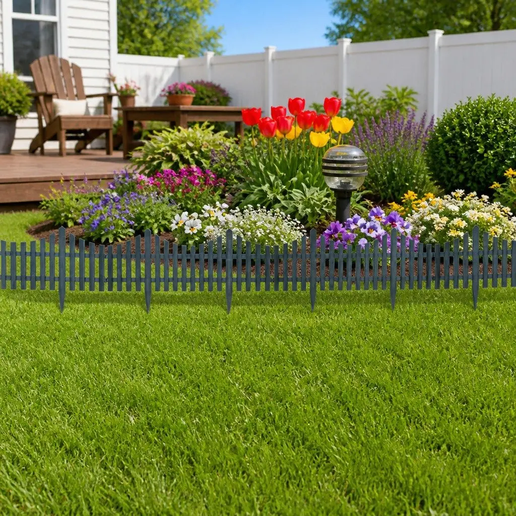Garden Lawn Edging Dividers Interconnectable 17 Piece 10m Border Barriers