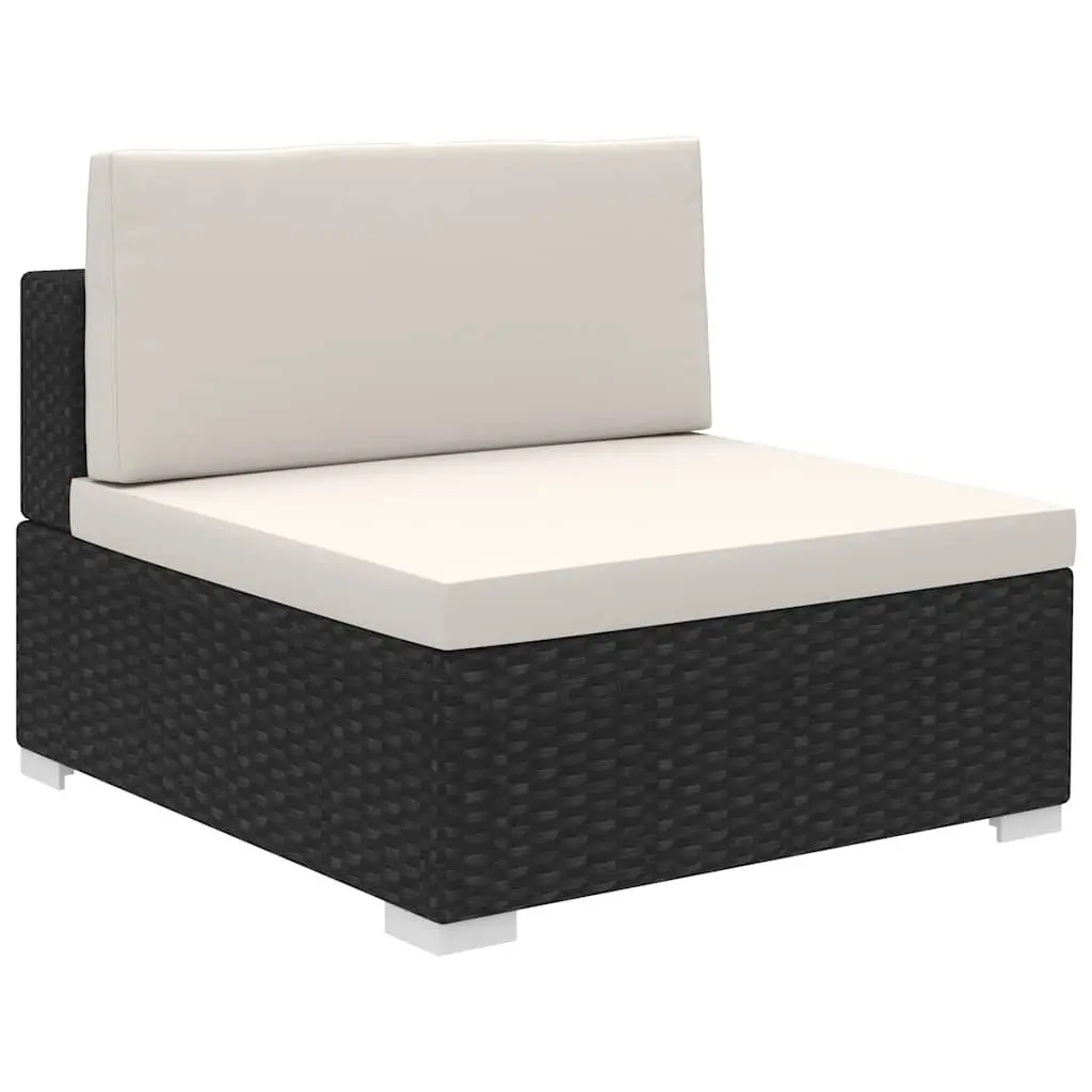 Garden Lounge Set 8 Piece Outdoor Furniture Poly Rattan Black Patio Seating