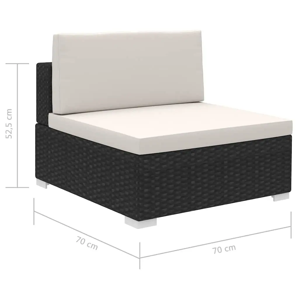 Garden Lounge Set 8 Piece Outdoor Furniture Poly Rattan Black Patio Seating