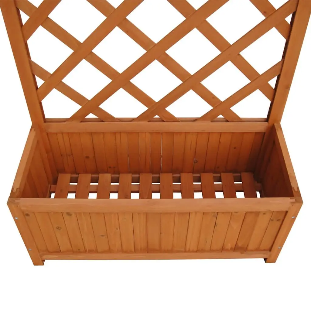 Wooden Trellis Planter Box Large Flower Garden Outdoor 70x30x135cm Brown