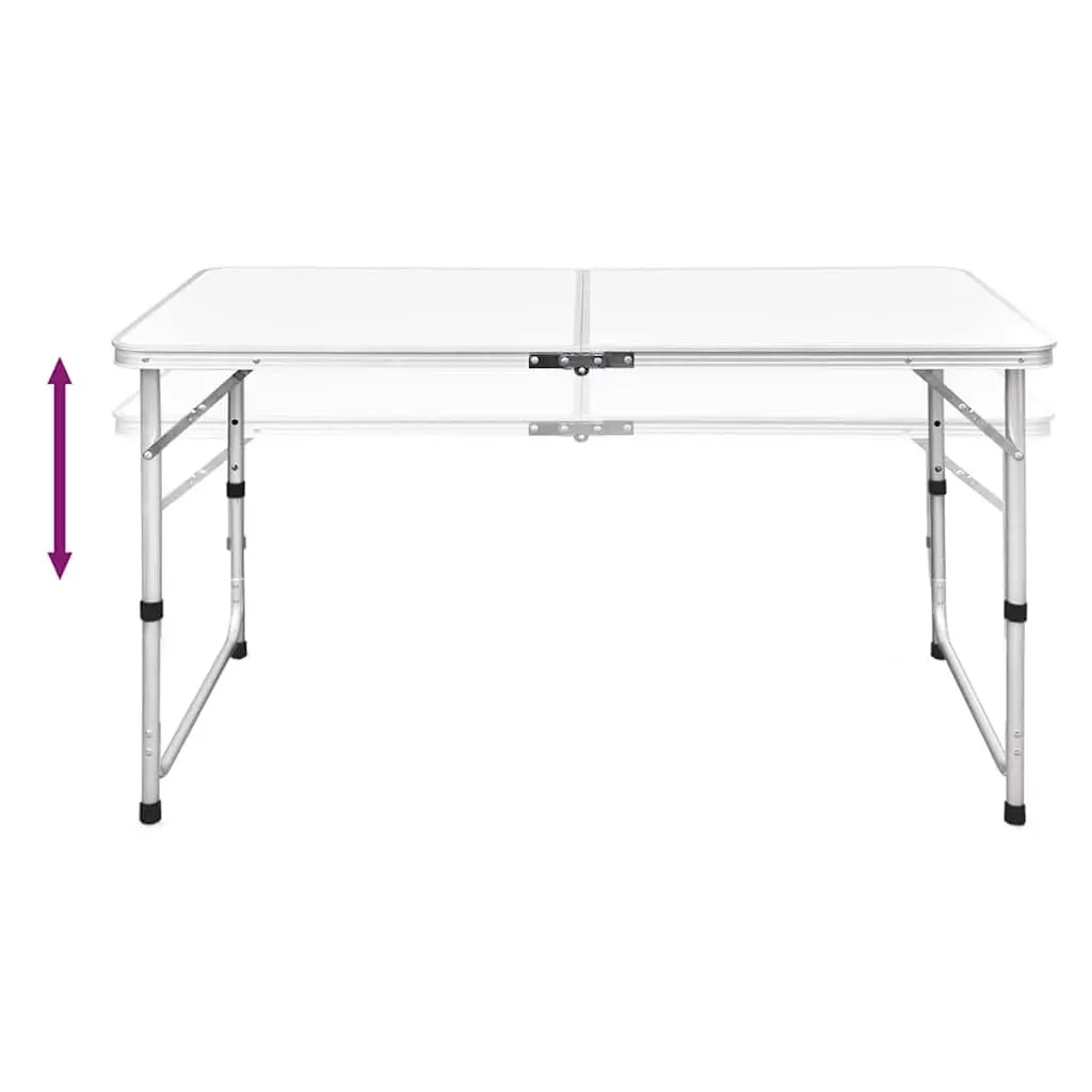 Foldable Camping Table Height Adjustable 120 x 60 cm