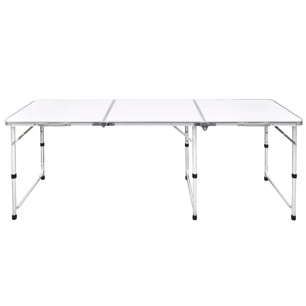 Foldable Camping Table Height Adjustable Portable 180 x 60 cm