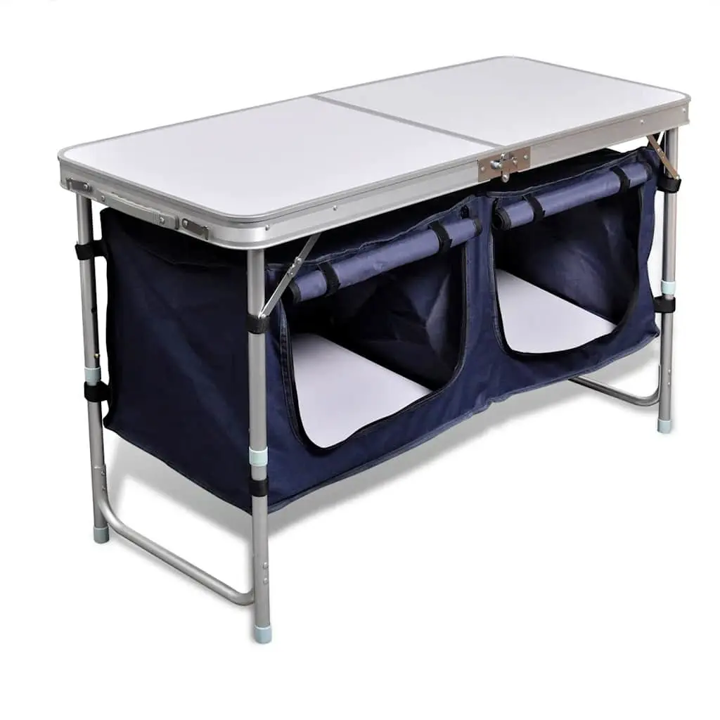 Foldable Camping Cupboard Outdoor Storage Cabinet with Work Surface