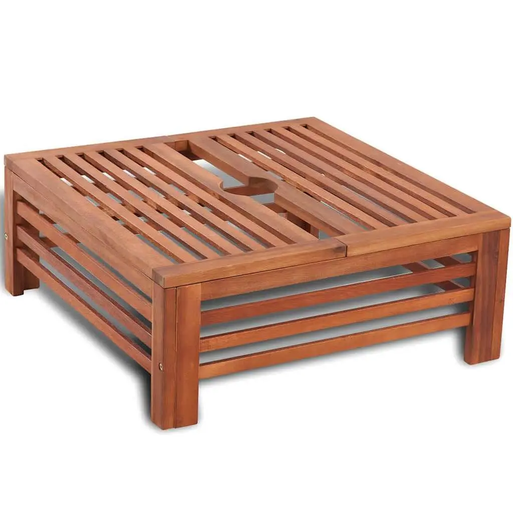 Decorative Wooden Acacia Side Table Parasol Stand Cover for Outdoor Garden Use