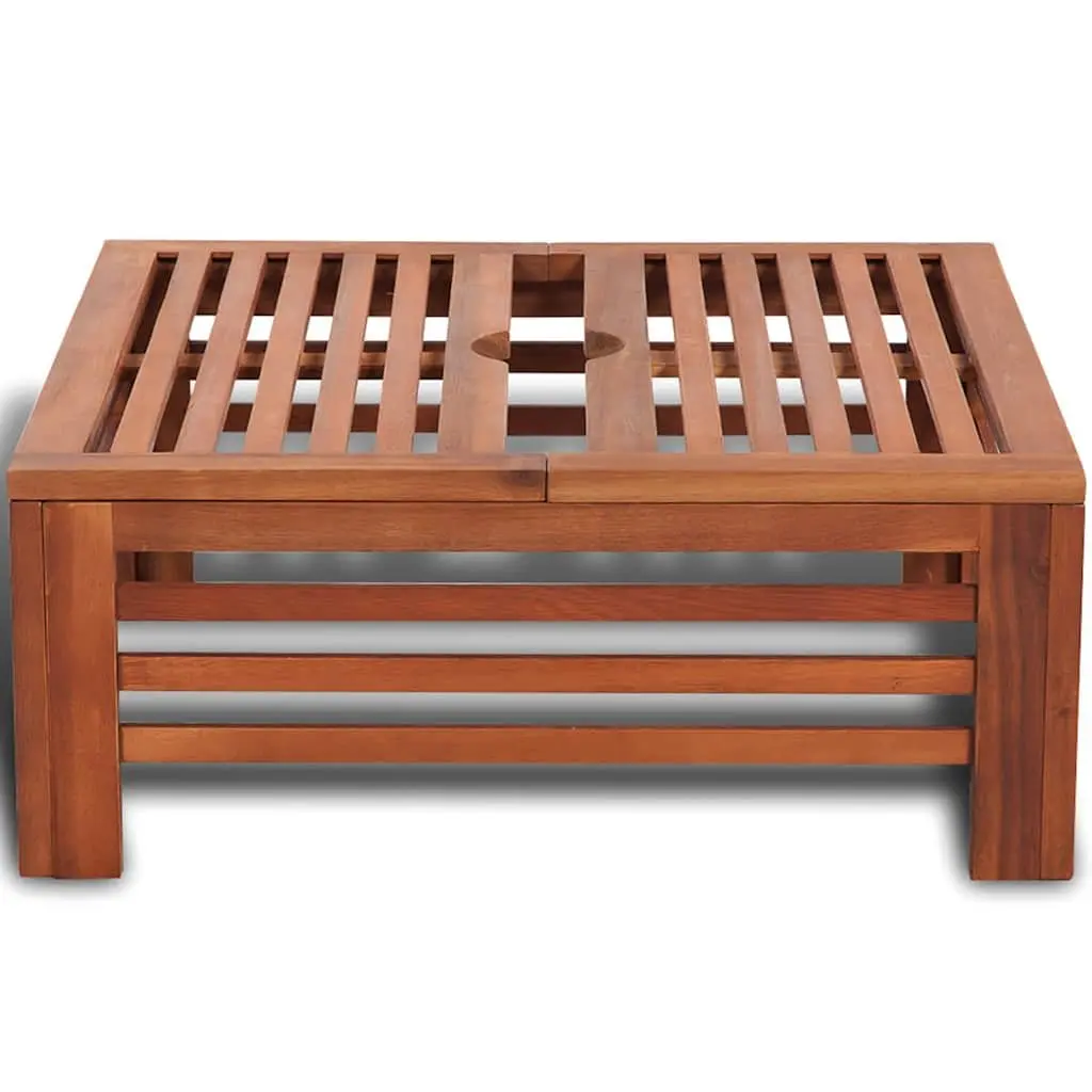 Decorative Wooden Acacia Side Table Parasol Stand Cover for Outdoor Garden Use