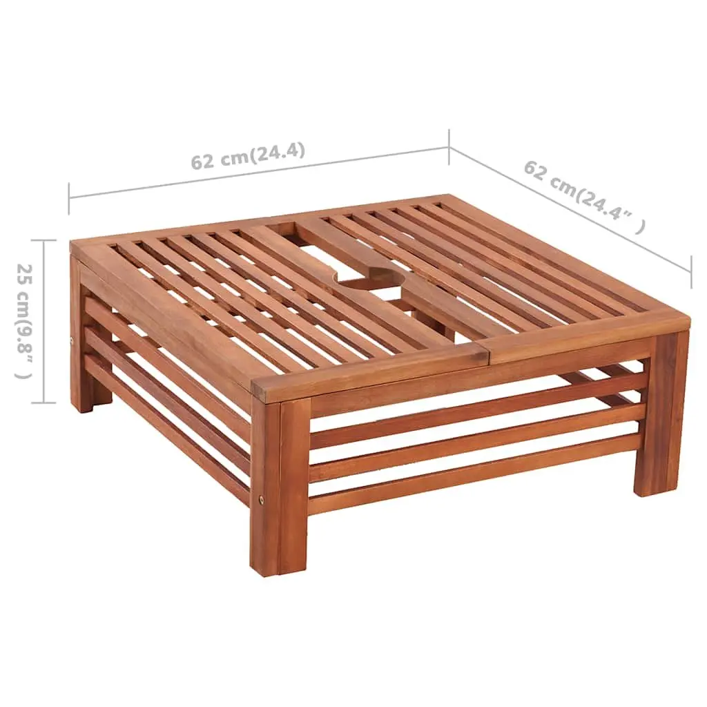 Decorative Wooden Acacia Side Table Parasol Stand Cover for Outdoor Garden Use