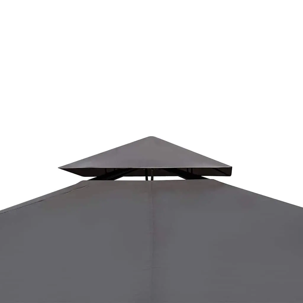 Outdoor Gazebo Poly Rattan 3x3m Garden Patio Sunshade Shelter Grey Roof