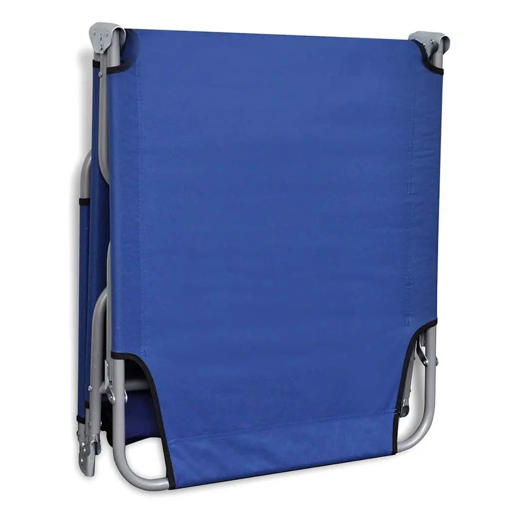 Folding Sun Lounger Adjustable Backrest Blue