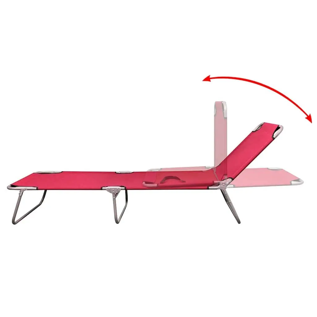 Red Folding Sun Lounger