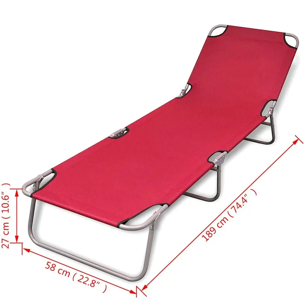 Red Folding Sun Lounger