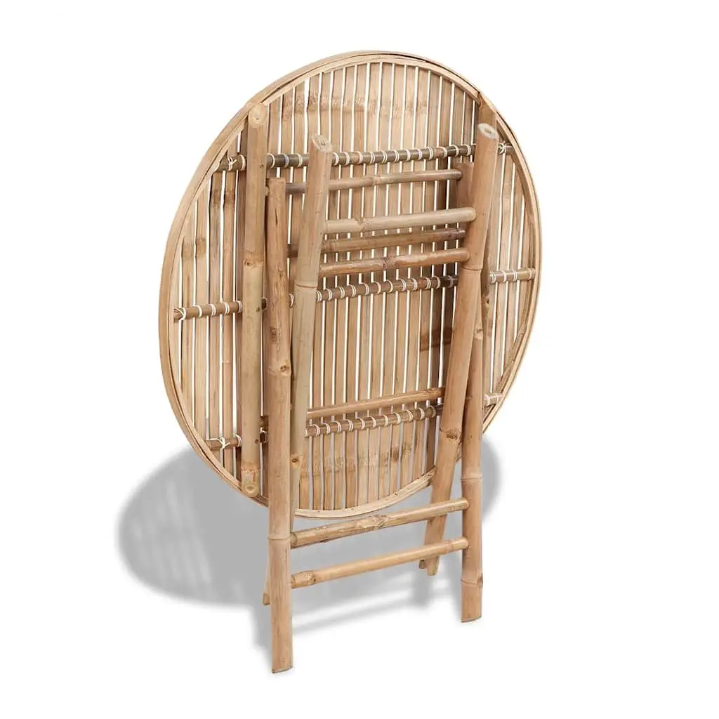 Outdoor Dining Set Folding Brown Bamboo 5 Piece