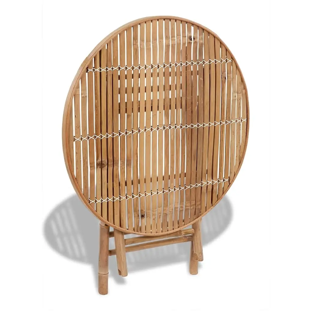 Outdoor Dining Set Folding Brown Bamboo 5 Piece
