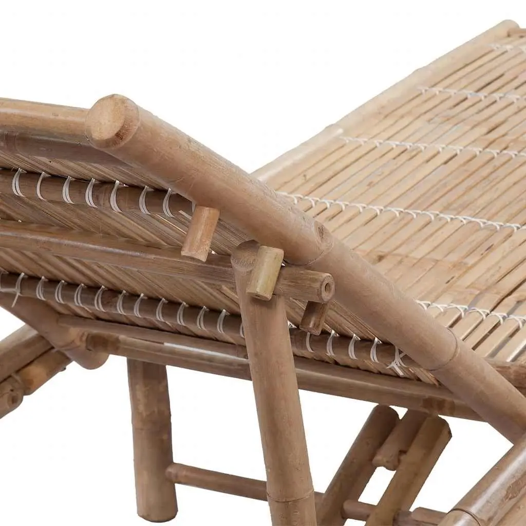 Adjustable Reclining Chair Bamboo Sun Lounger Outdoor Garden Patio Furniture
