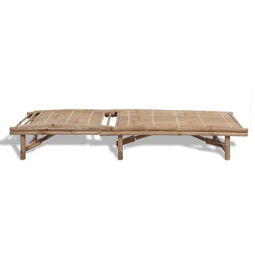Adjustable Reclining Chair Bamboo Sun Lounger Outdoor Garden Patio Furniture