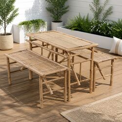 Friendly Outdoor Beer Table Set - Table and 2 Benches