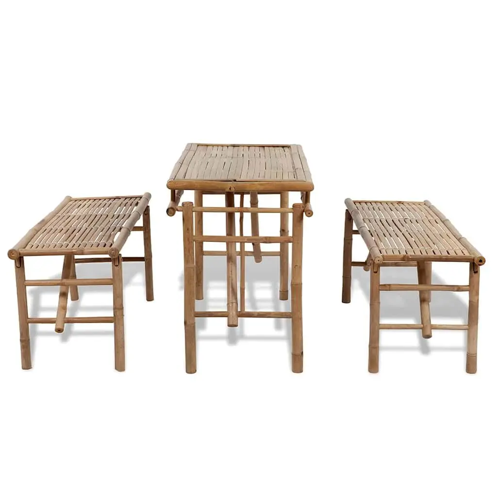 Outdoor Beer Table Set Foldable 100 cm with 2 Benches
