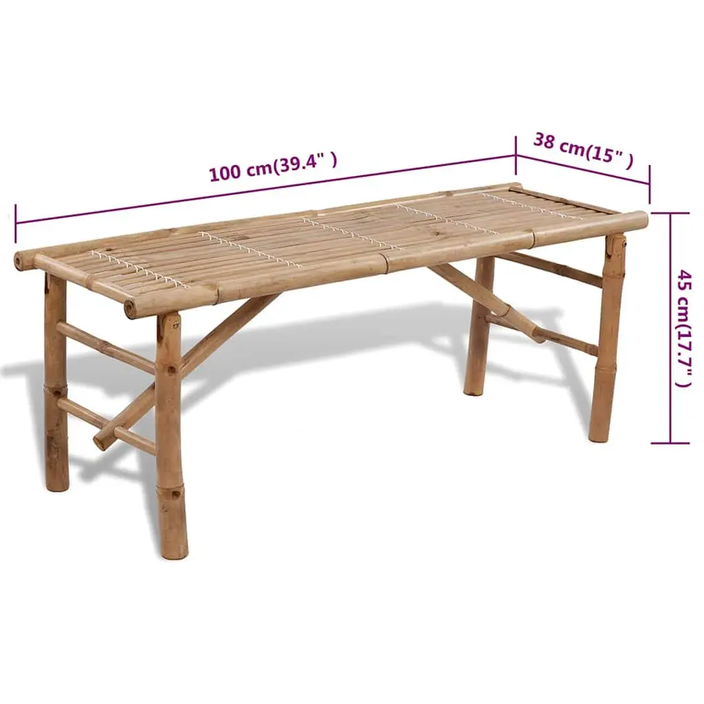 Outdoor Beer Table Set Foldable 100 cm with 2 Benches