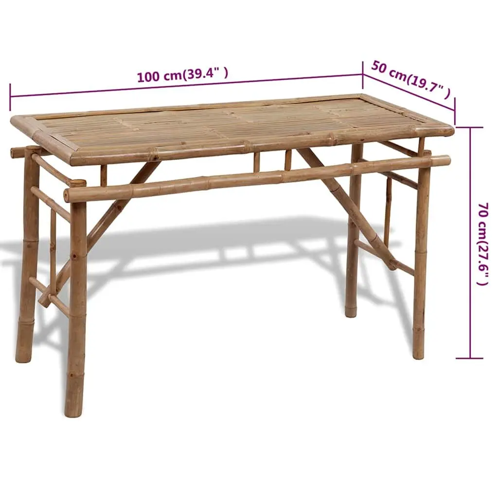 Outdoor Beer Table Set Foldable 100 cm with 2 Benches