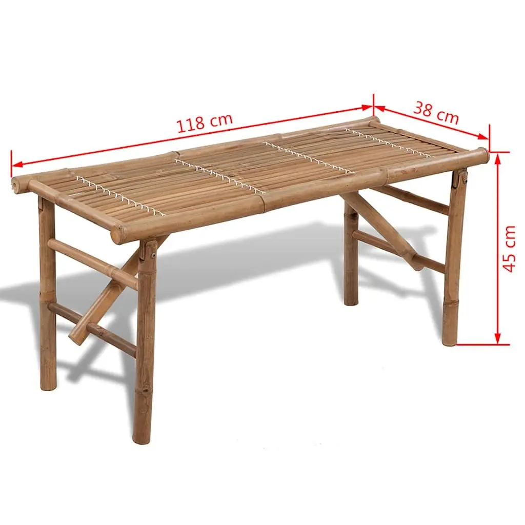 Folding Garden Bench Portable Brown Bamboo 118 cm