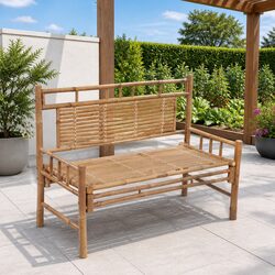 Outdoor Garden Bench 120cm Backrest Seating Patio Furniture Brown