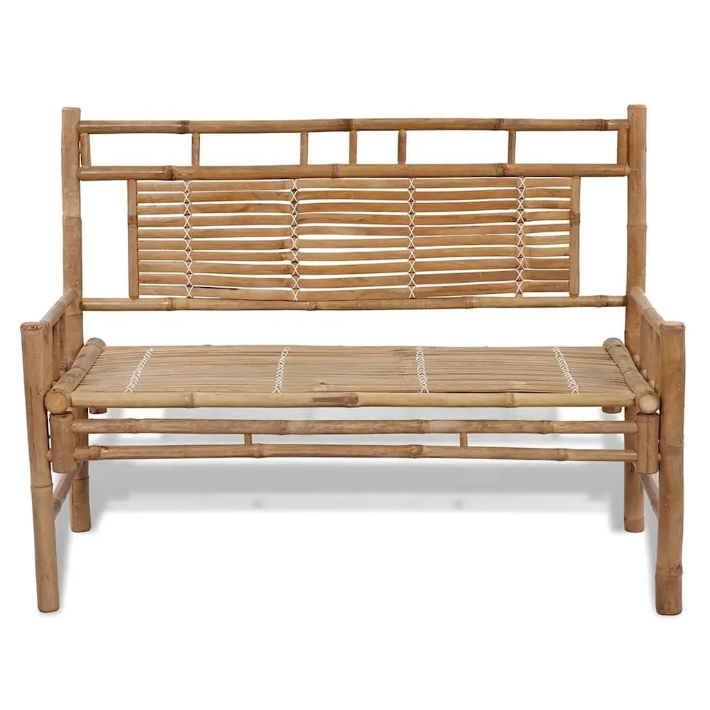 Outdoor Garden Bench Brown 120cm Backrest
