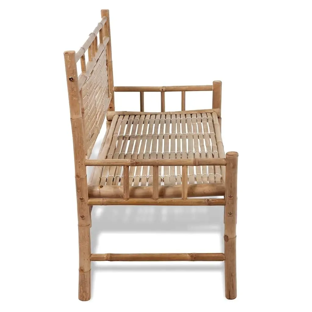 Outdoor Garden Bench Brown 120cm Backrest