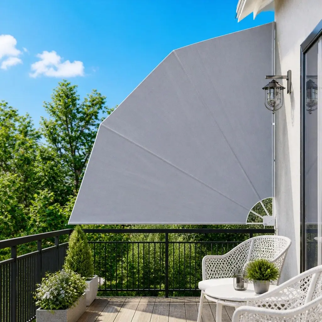 Collapsible Side Awning Grey 210x210cm