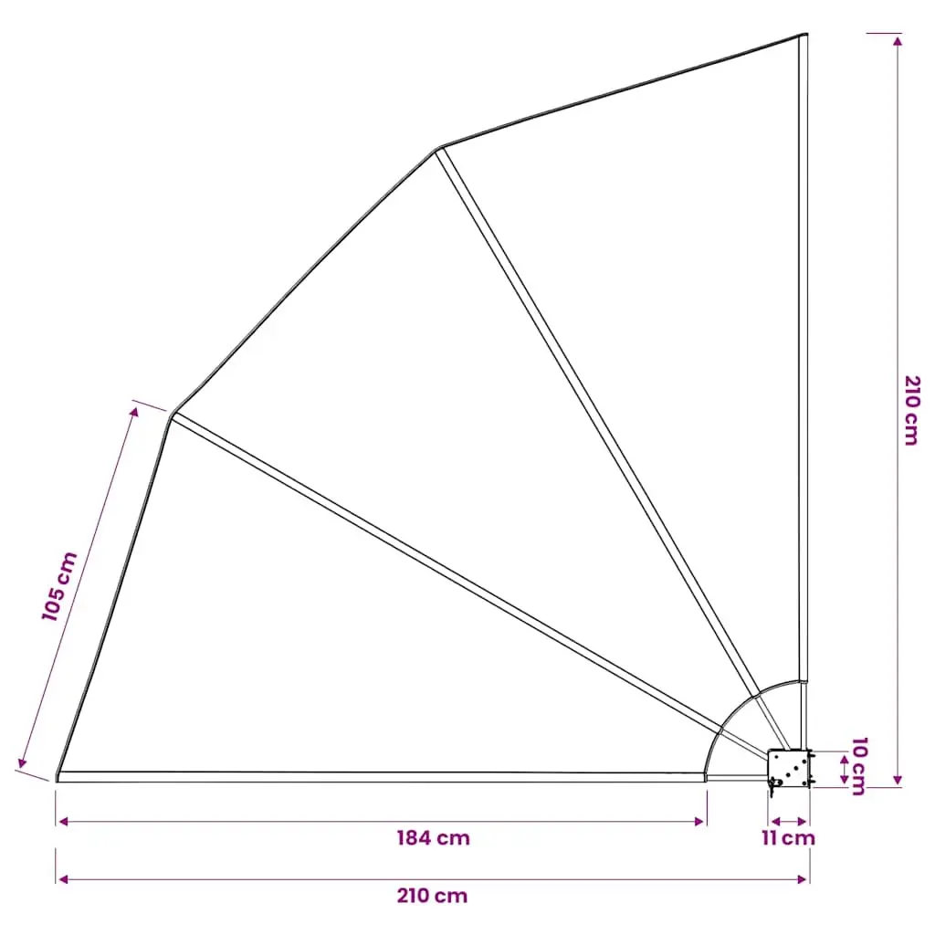 Collapsible Side Awning Grey 210x210cm
