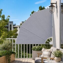 Collapsible Side Awning Grey Balcony Garden Shade Screen Outdoor Sunshade