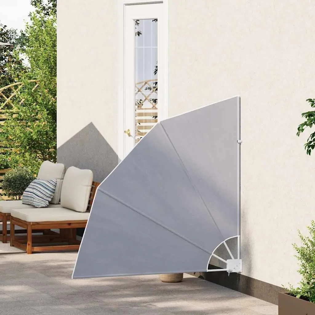 Collapsible Side Awning Grey Balcony Garden Shade Screen Outdoor Sunshade