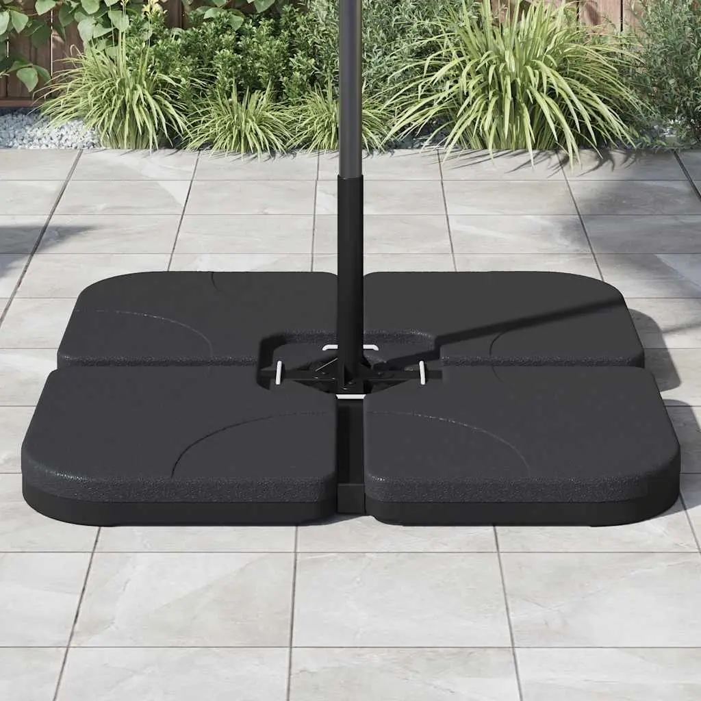 Outdoor Parasol Base Fillable with Water or Sand 60L Portable Umbrella Stand Black