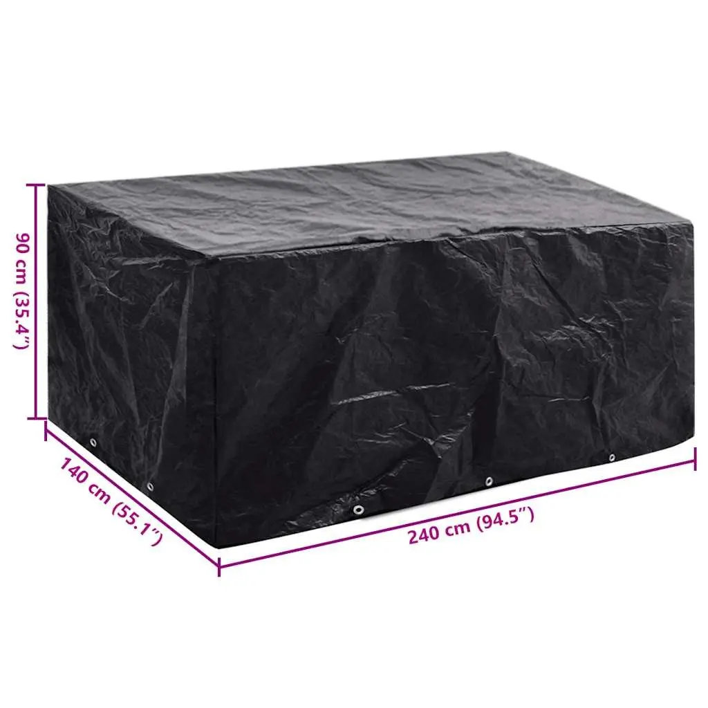 Garden Furniture Cover Water-resistant Tear-resistant 240x140x90cm Black