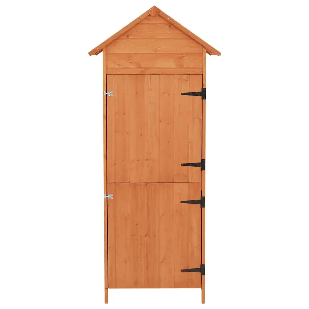 Wooden Garden Storage Cabinet Waterproof Roof Brown 42.5 x 64 x 190 cm