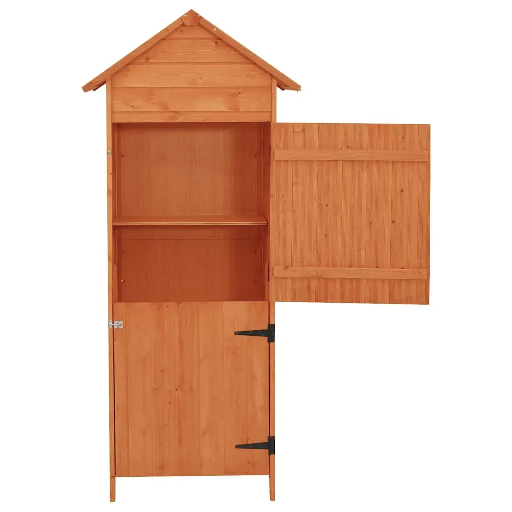Wooden Garden Storage Cabinet Waterproof Roof Brown 42.5 x 64 x 190 cm