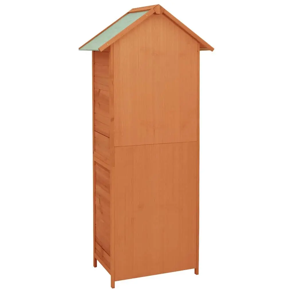 Wooden Garden Storage Cabinet Waterproof Roof Brown 42.5 x 64 x 190 cm