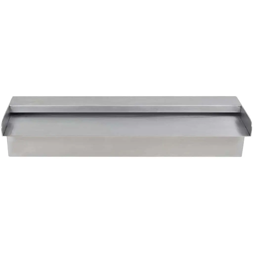 Rectangular Waterfall Pool Fountain Silver Stainless Steel 45cm