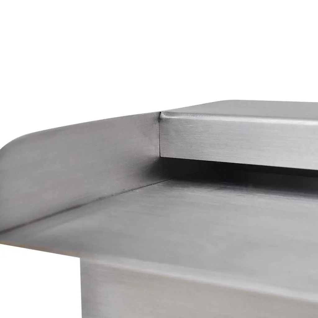 Rectangular Waterfall Pool Fountain Silver Stainless Steel 45cm