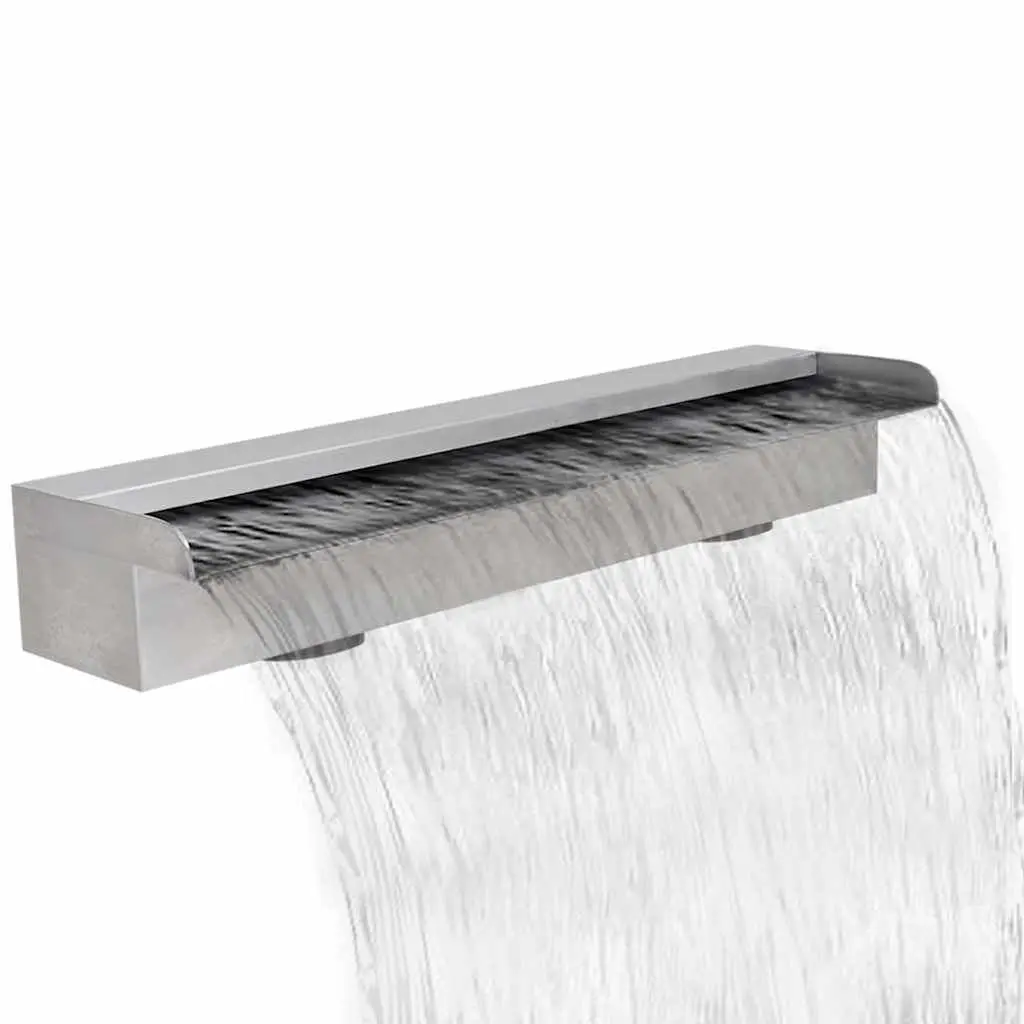 Rectangular Waterfall Pool Fountain Silver 60cm Water Feature