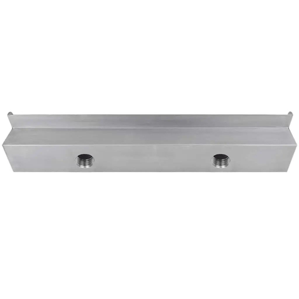 Rectangular Waterfall Pool Fountain Silver 60cm Water Feature