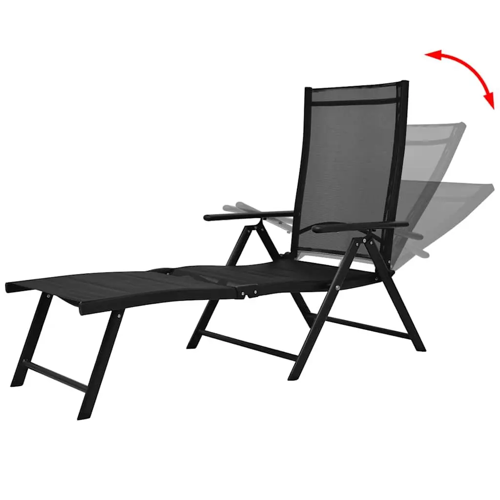 Folding Sun Lounger Weatherproof Lightweight Portable Reclining Lounge Chair