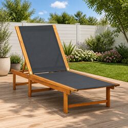 Your New Favorite Brown Acacia Wood Sun Lounger