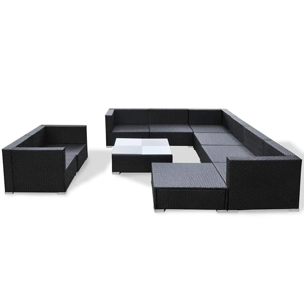 Garden Lounge Set 10 Piece Outdoor Patio Rattan Sofa Furniture with Cushions